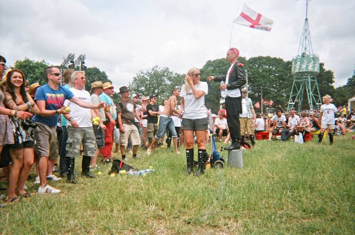 Welly-wanging and ball throwing at Glastonbury