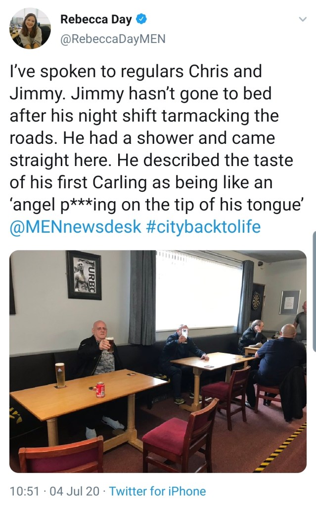 This tweet from Manchester Evening News reporter Rebecca Day is my favourite of all the Super Saturday coverage