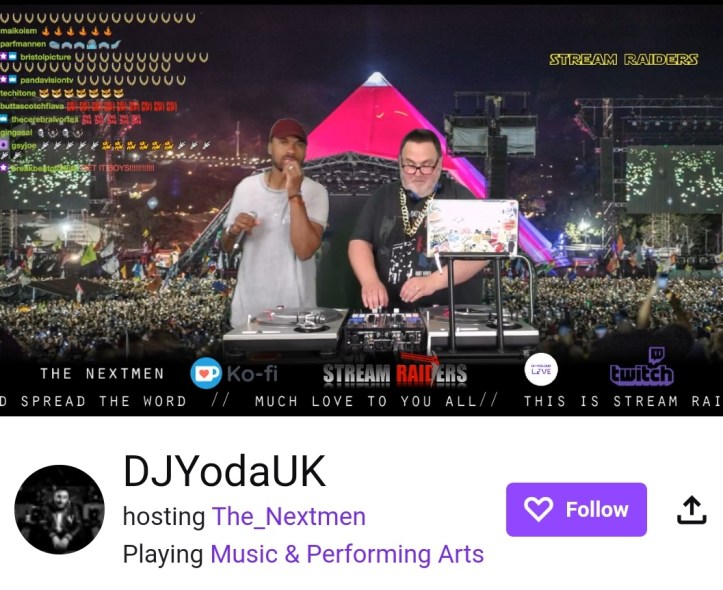 The Next Men playing in DJ Yoda's stream