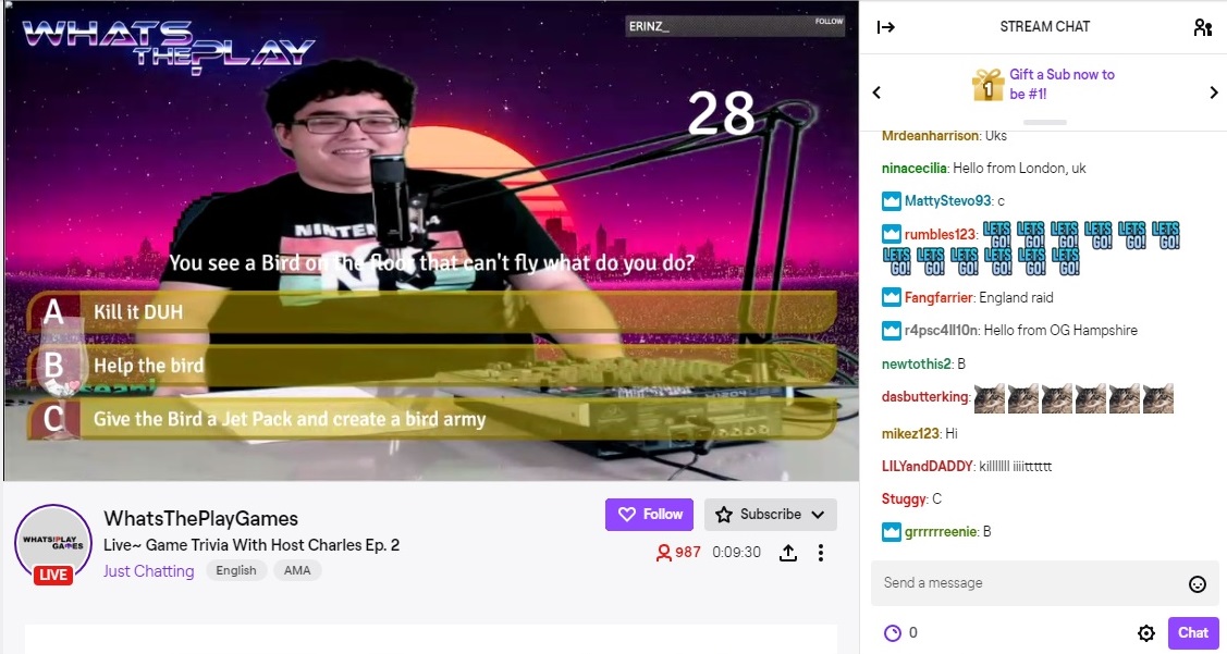 What's The Play screenshot from Twitch