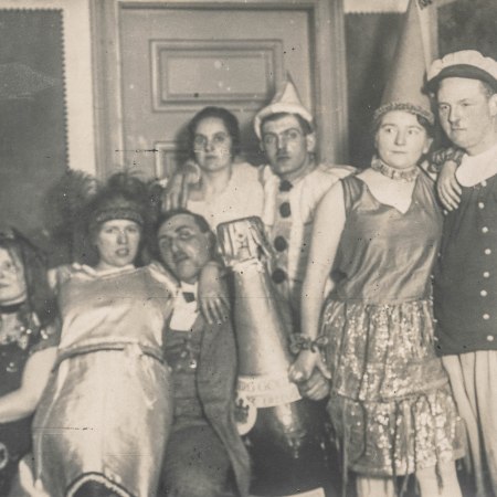 Group of drunk people at a New Year's party