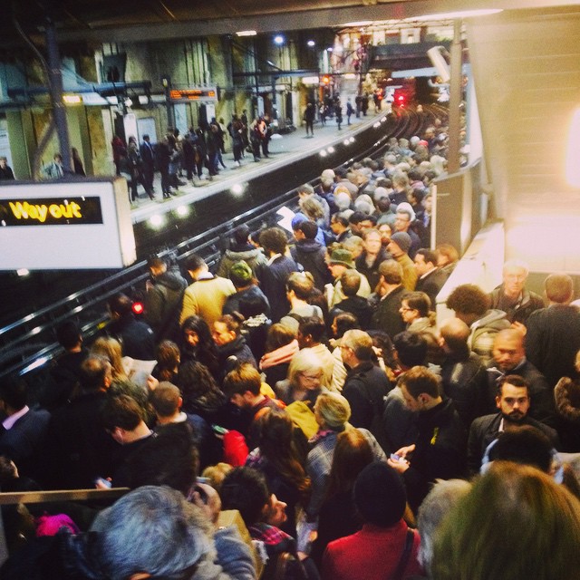 Rush Hour at Farringdon Tube, London, UK