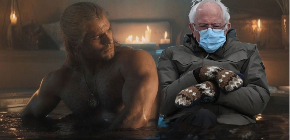 Geralt and the Senator Bernie in the Bath by @Hey_Davy