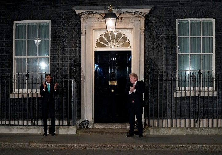 Boris Johnson and Rishi Sunak 'Clap for our Carers'