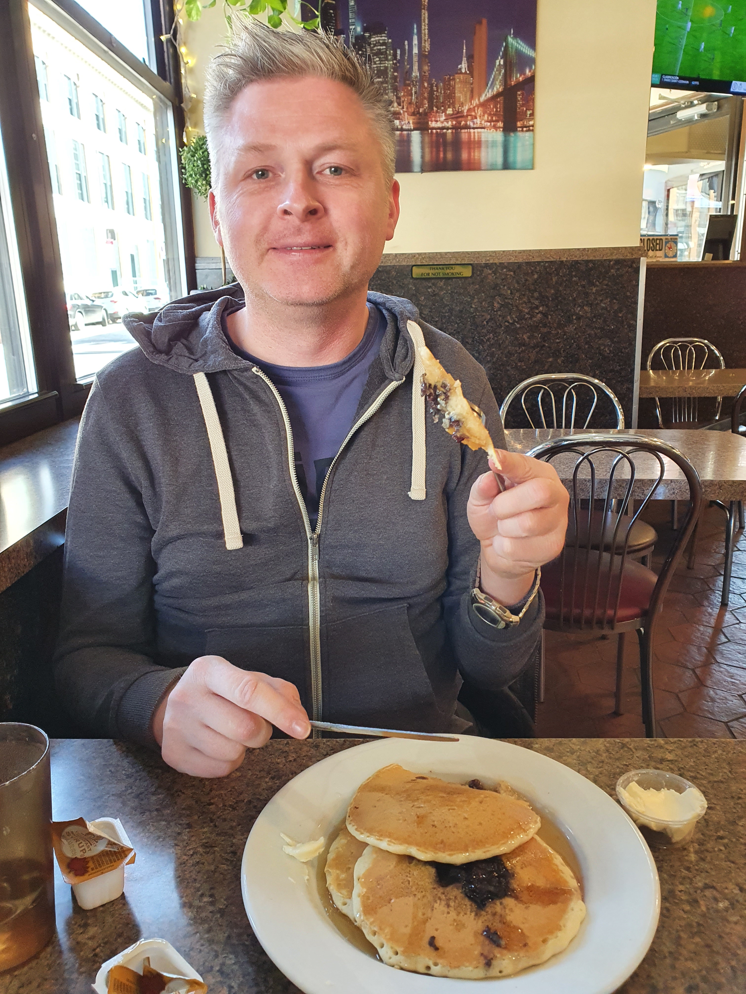 Blueberry pancakes at Hector's Diner