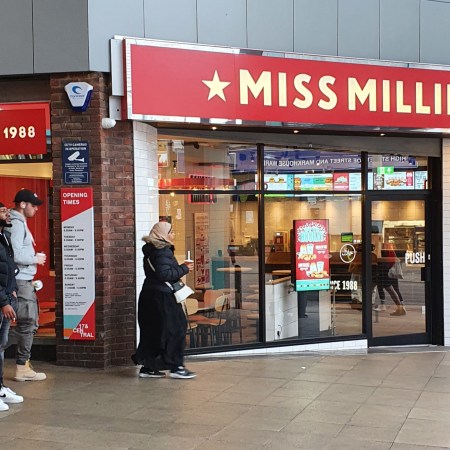 Outside of Miss Millie's in Walthamstow