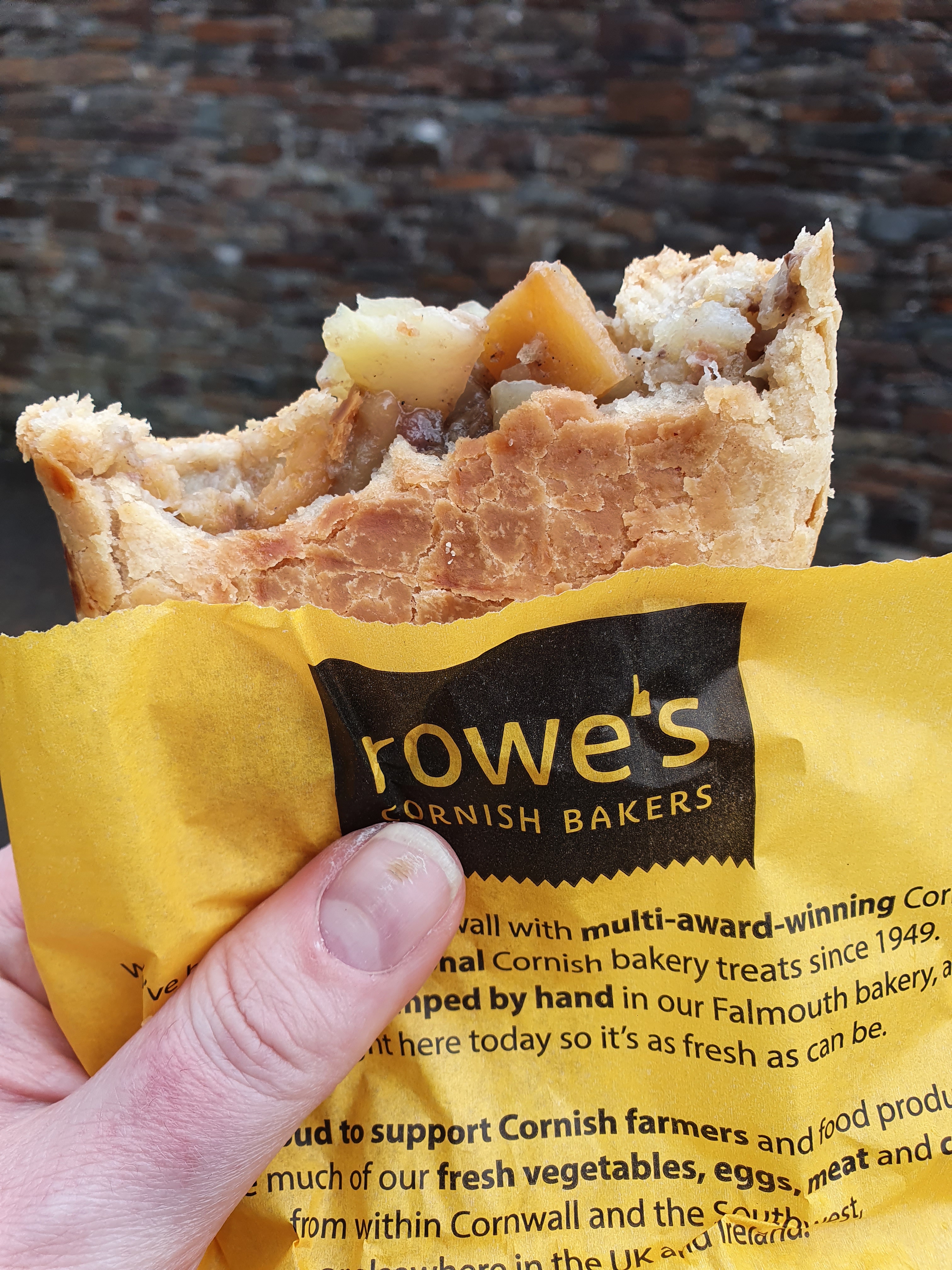 A Rowe's Cornish Bakers pasty