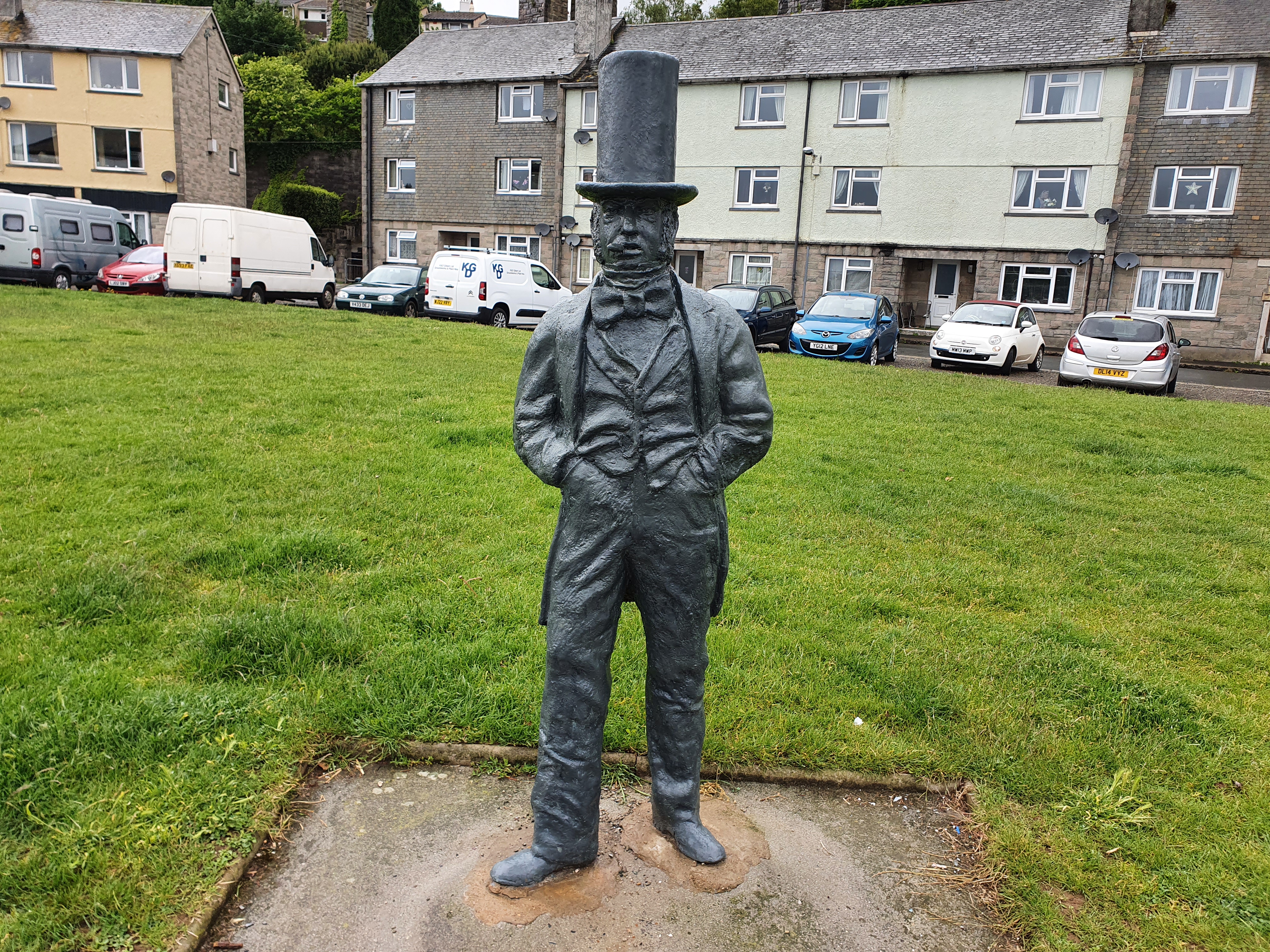 This statue of Isambard Kingdom Brunel looks out at the Royal Albert Bridge