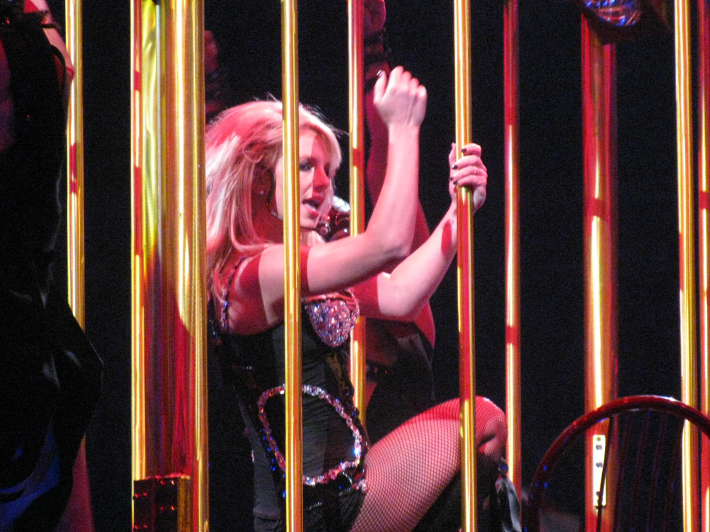 Britney Spears on stage during her Circus tour