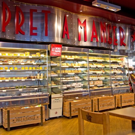 Sandwiches are on sale at Pret a Manger