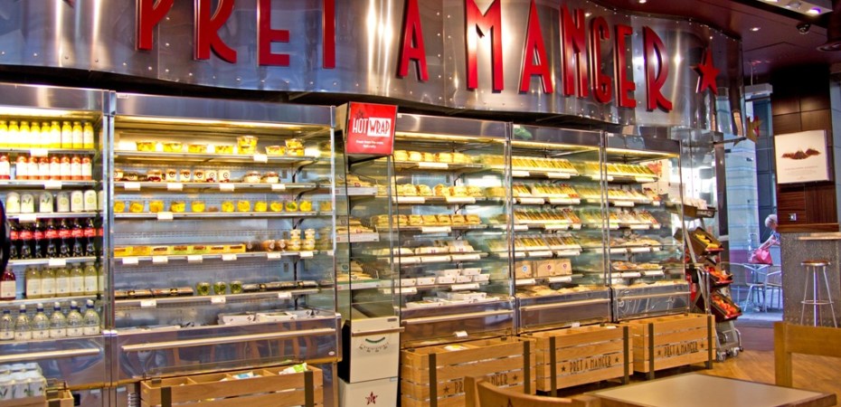 Sandwiches are on sale at Pret a Manger