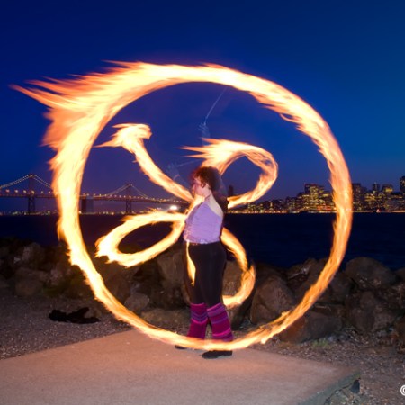 A fire dancer