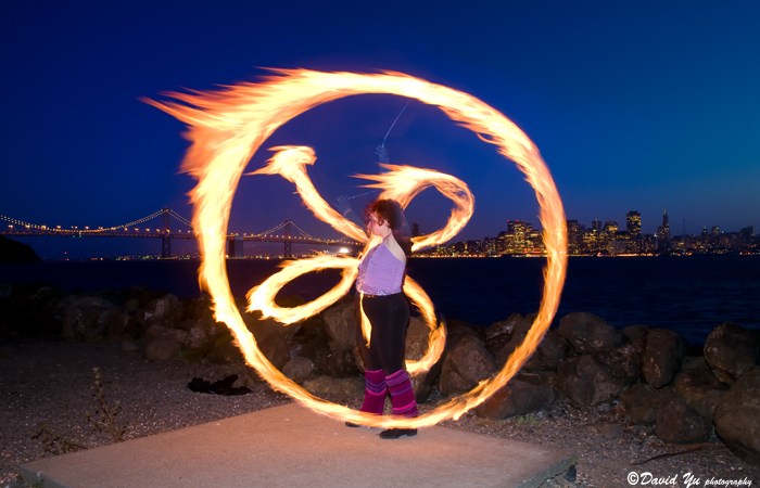 A fire dancer