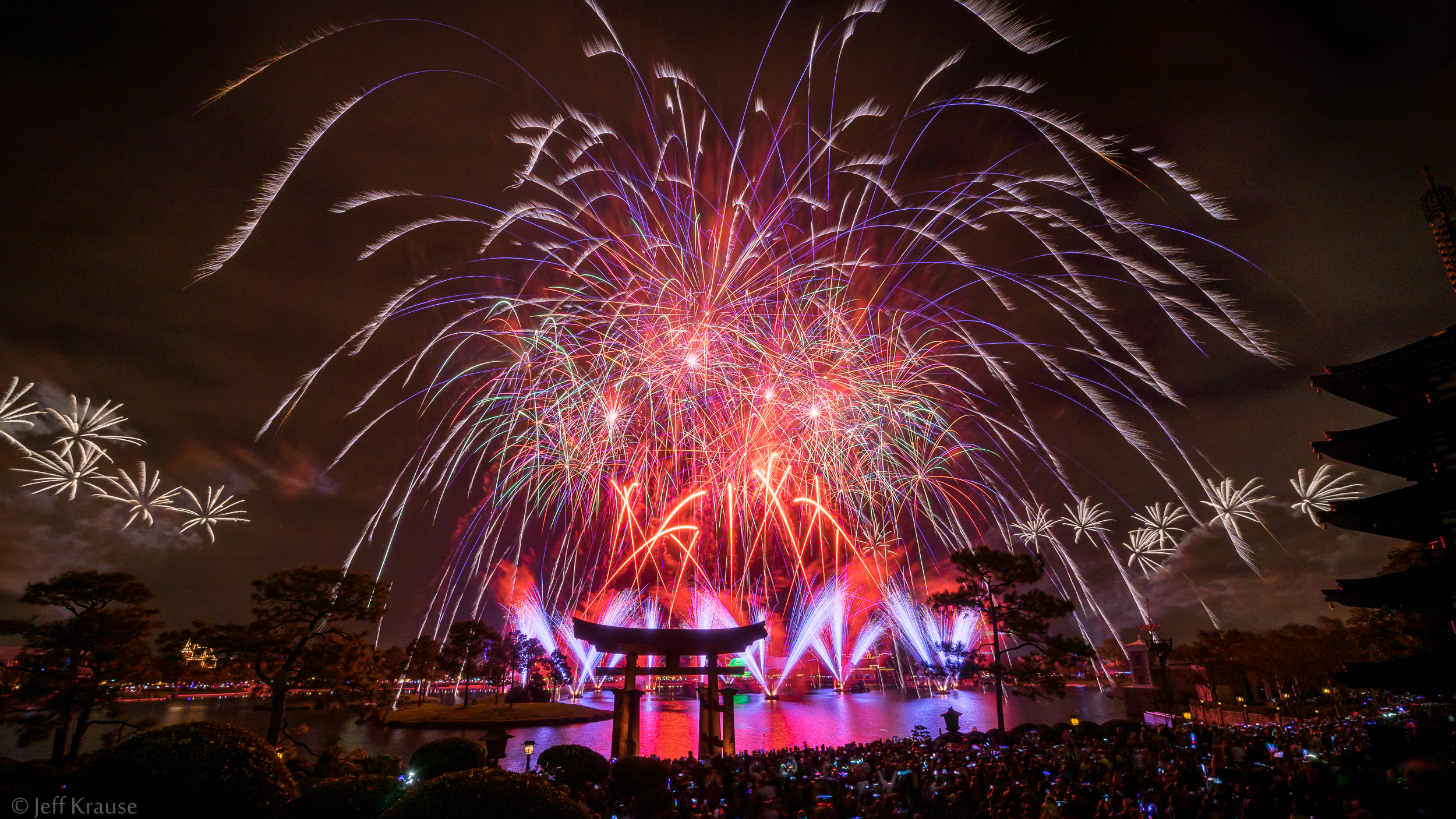 A fireworks display at Epcot Center